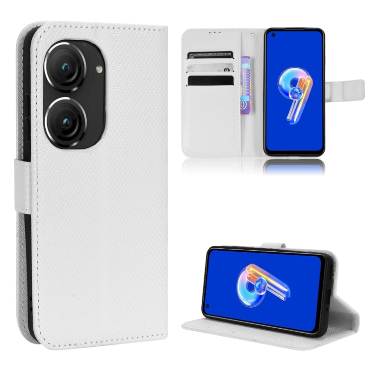 Custodia per telefono in pelle con trama a diamante, For Tecno Pova 3, For ASUS ROG Phone 6 / 6 Pro, For ASUS Zenfone 9, For Huawei nova Y90