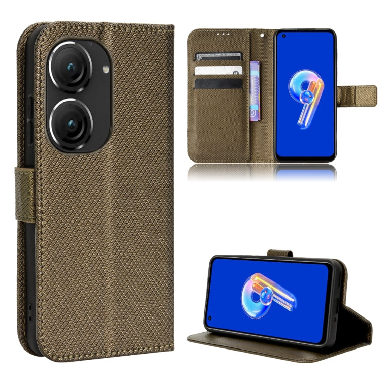 Custodia per telefono in pelle con trama a diamante, For Tecno Pova 3, For ASUS ROG Phone 6 / 6 Pro, For ASUS Zenfone 9, For Huawei nova Y90