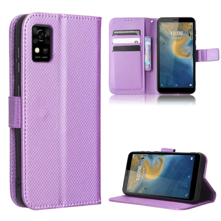 Custodia per telefono in pelle con trama a diamante, For OnePlus 10T 5G / Ace Pro 5G, For ZTE Avid 589 Z5158, For ZTE Nubia Red Magic 7S Pro, For ZTE Nubia Z40S Pro