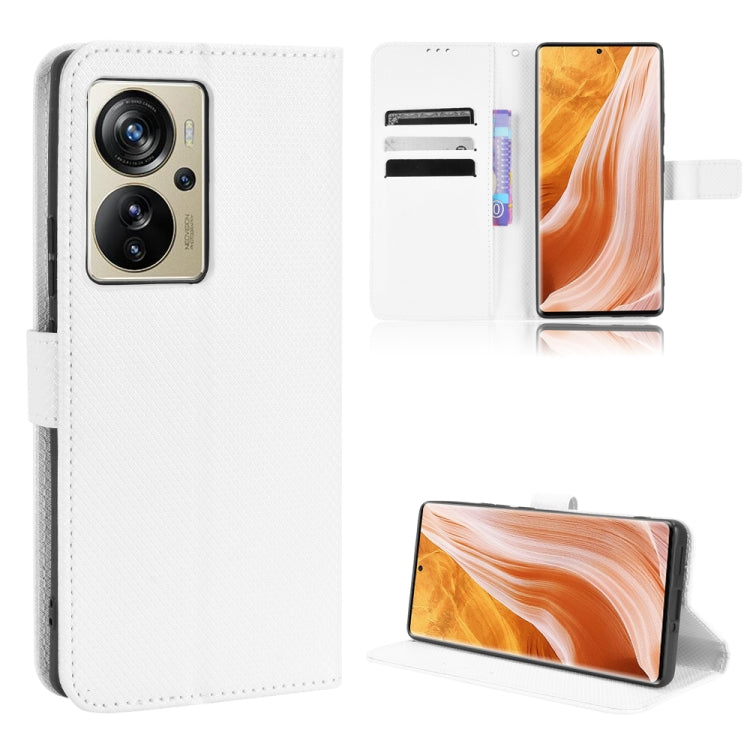 Custodia per telefono in pelle con trama a diamante, For ZTE Axon 40 Pro