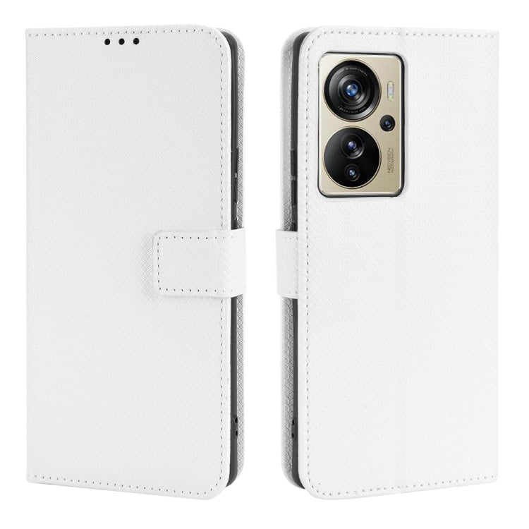 Custodia per telefono in pelle con trama a diamante, For ZTE Axon 40 Pro