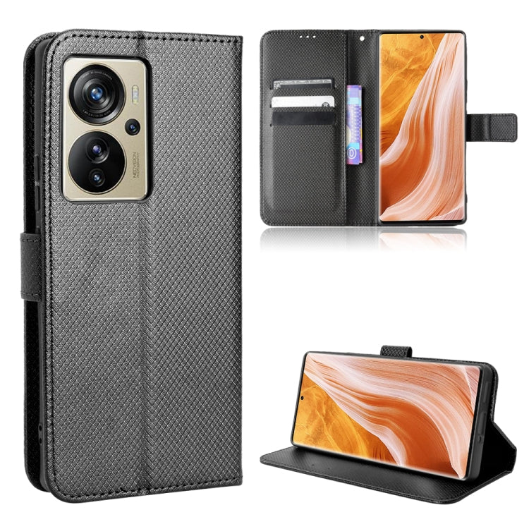 Custodia per telefono in pelle con trama a diamante, For ZTE Axon 40 Pro