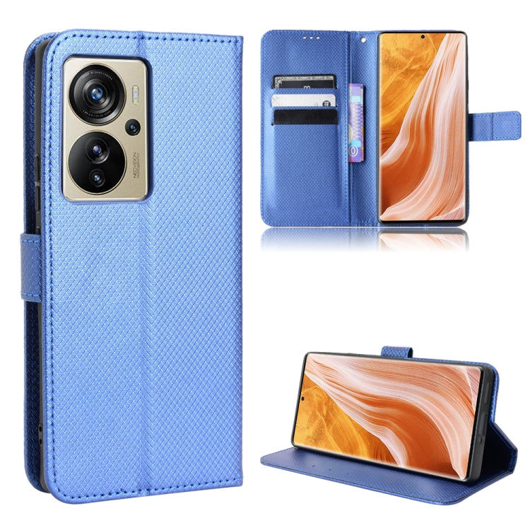 Custodia per telefono in pelle con trama a diamante, For ZTE Axon 40 Pro