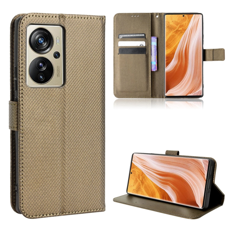 Custodia per telefono in pelle con trama a diamante, For ZTE Axon 40 Pro