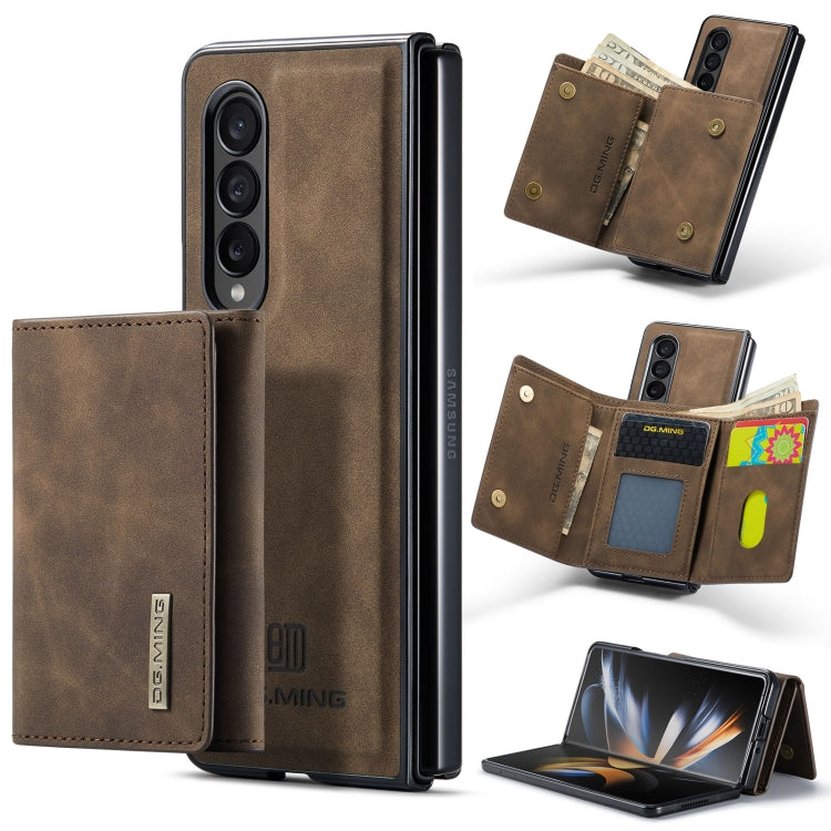 DG.MING M1 Series 3-Fold Multi Card Wallet + custodia magnetica per telefono, For Samsung Galaxy Z Fold3 5G, For Samsung Galaxy Z Fold4