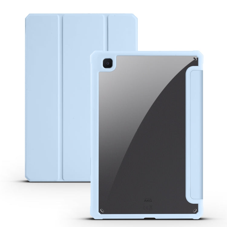 Custodia per tablet Smart in pelle pieghevole a 3 acrilici, For iPad Air 13 2024 / Pro 12.9 2022 / 2021/2020/2018, For Samsung Galaxy Tab S6 Lite 2020/2022