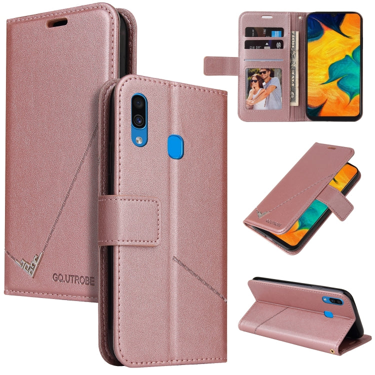 Custodia per telefono in pelle ad angolo retto GQUTROBE, For Samsung Galaxy A70, For Samsung Galaxy A50, For Samsung Galaxy A40, For Samsung Galaxy A20 / 30