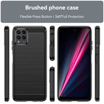 Custodia per telefono TPU in fibra di carbonio con trama spazzolata, For T-Mobile REVVL 6 Pro 5G