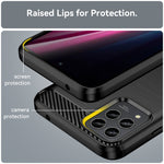 Custodia per telefono TPU in fibra di carbonio con trama spazzolata, For T-Mobile REVVL 6 Pro 5G
