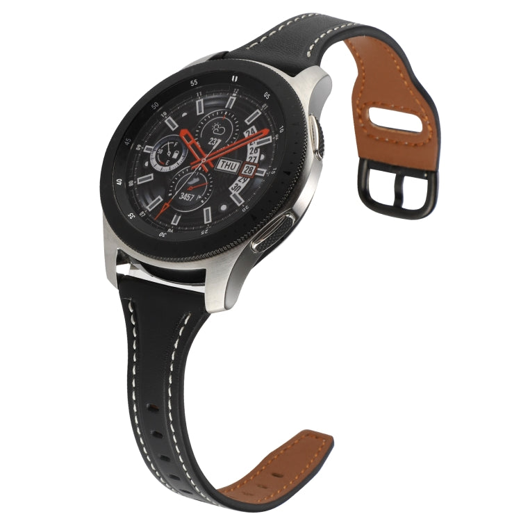 Cinturino per orologio in vera pelle con fibbia inversa da 22 mm, For Samsung Galaxy Watch3 / Huawei Watch GT3 Pro
