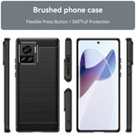 Custodia per telefono TPU in fibra di carbonio con trama spazzolata, For Motorola Moto X30 Pro/Edge 30 Ultra