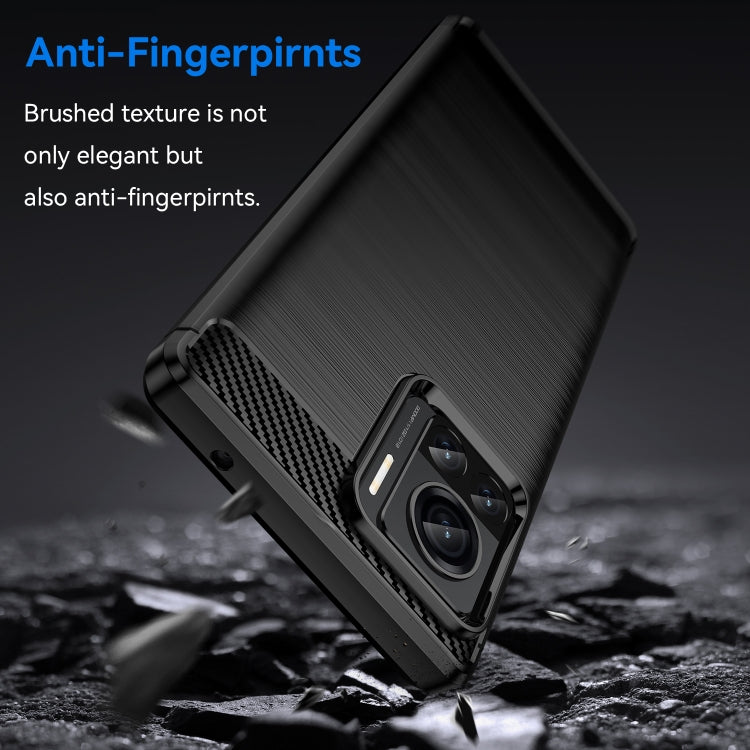 Custodia per telefono TPU in fibra di carbonio con trama spazzolata, For Motorola Moto X30 Pro/Edge 30 Ultra