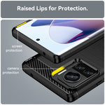Custodia per telefono TPU in fibra di carbonio con trama spazzolata, For Motorola Moto X30 Pro/Edge 30 Ultra