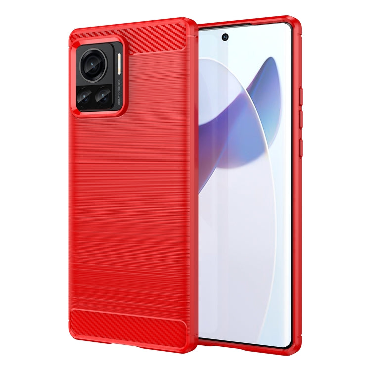 Custodia per telefono TPU in fibra di carbonio con trama spazzolata, For Motorola Moto X30 Pro/Edge 30 Ultra