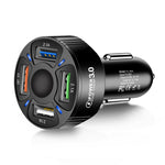 TE-094 4 in 1 Spina di conversione per accendisigari Caricabatteria rapido per auto USB multifunzione