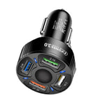 TE-094 4 in 1 Spina di conversione per accendisigari Caricabatteria rapido per auto USB multifunzione