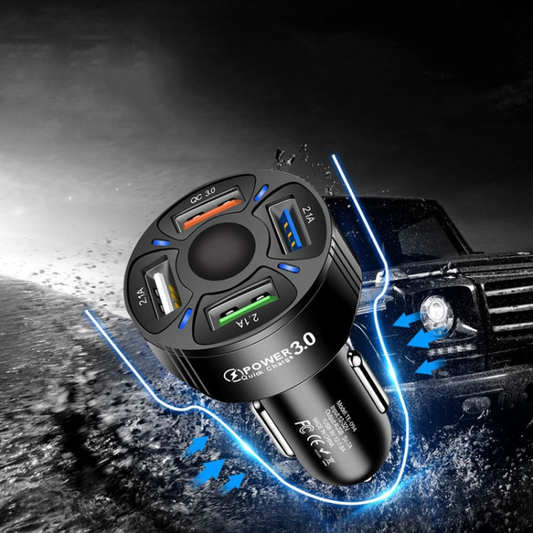TE-094 4 in 1 Spina di conversione per accendisigari Caricabatteria rapido per auto USB multifunzione