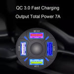 TE-094 4 in 1 Spina di conversione per accendisigari Caricabatteria rapido per auto USB multifunzione