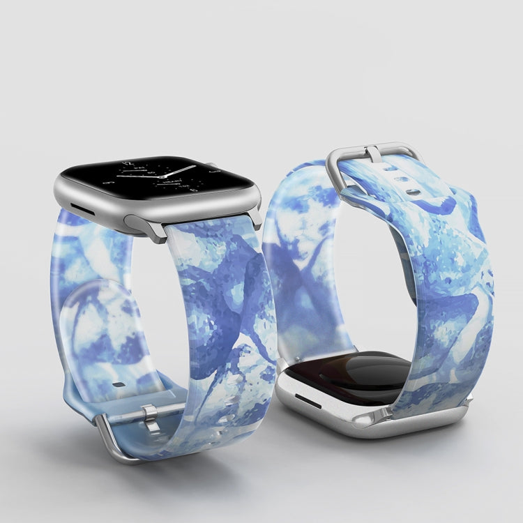 Cinturino in silicone traslucido satinato per Apple Watch Series, 7 45mm / 6&SE&5&4 44mm / 3&2&1 42mm, 7 41mm / 6&SE&5&4 40mm / 3&2&1 38mm