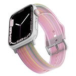 Cinturino in silicone traslucido satinato per Apple Watch Series, 7 45mm / 6&SE&5&4 44mm / 3&2&1 42mm, 7 41mm / 6&SE&5&4 40mm / 3&2&1 38mm
