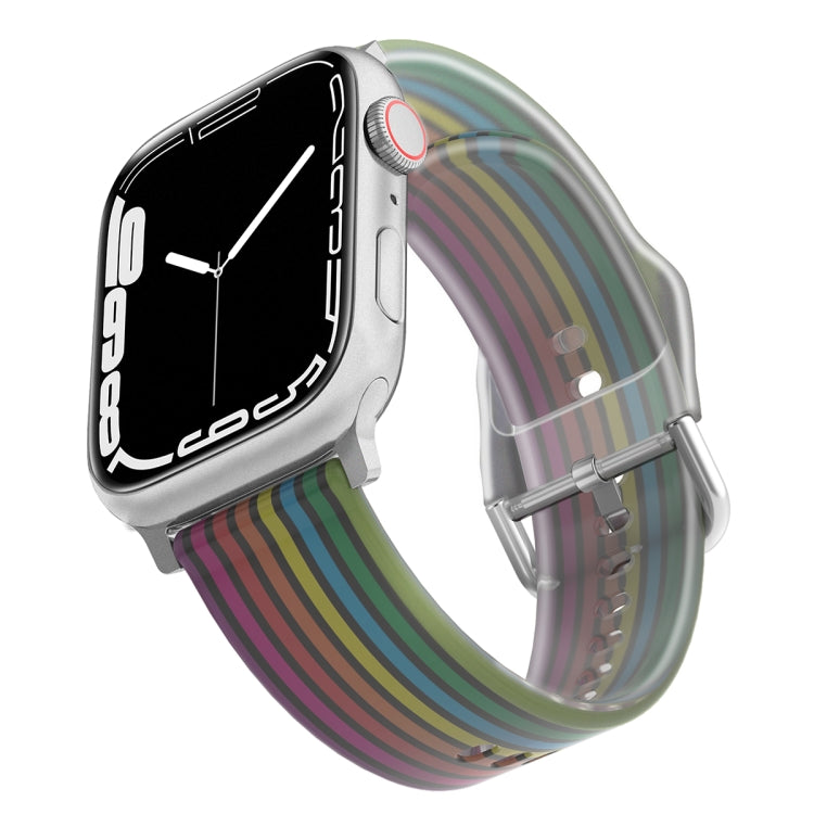 Cinturino in silicone traslucido satinato per Apple Watch Series, 7 45mm / 6&SE&5&4 44mm / 3&2&1 42mm, 7 41mm / 6&SE&5&4 40mm / 3&2&1 38mm