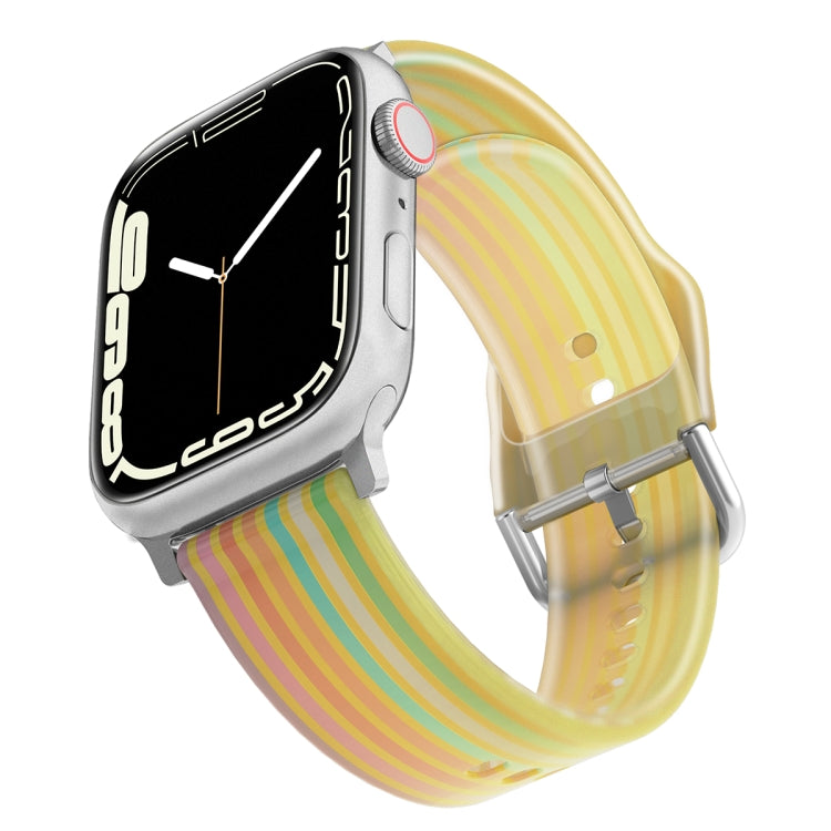Cinturino in silicone traslucido satinato per Apple Watch Series, 7 45mm / 6&SE&5&4 44mm / 3&2&1 42mm, 7 41mm / 6&SE&5&4 40mm / 3&2&1 38mm