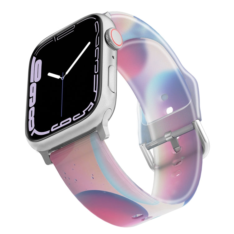 Cinturino in silicone traslucido satinato per Apple Watch Series, 7 45mm / 6&SE&5&4 44mm / 3&2&1 42mm, 7 41mm / 6&SE&5&4 40mm / 3&2&1 38mm