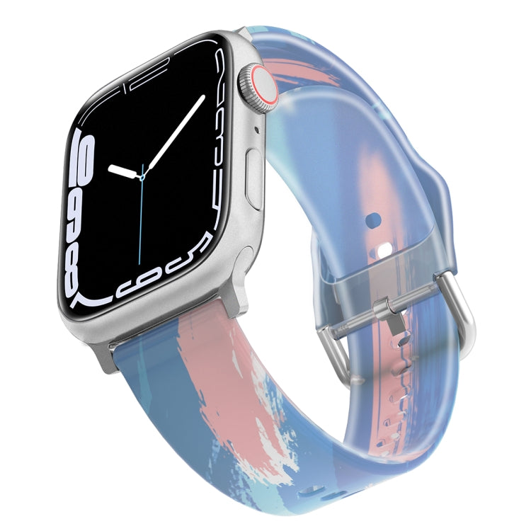 Cinturino in silicone traslucido satinato per Apple Watch Series, 7 45mm / 6&SE&5&4 44mm / 3&2&1 42mm, 7 41mm / 6&SE&5&4 40mm / 3&2&1 38mm