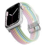 Cinturino in silicone traslucido satinato per Apple Watch Series, 7 45mm / 6&SE&5&4 44mm / 3&2&1 42mm, 7 41mm / 6&SE&5&4 40mm / 3&2&1 38mm