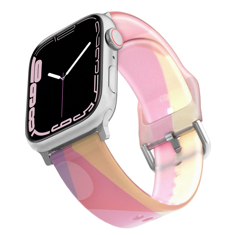 Cinturino in silicone traslucido satinato per Apple Watch Series, 7 45mm / 6&SE&5&4 44mm / 3&2&1 42mm, 7 41mm / 6&SE&5&4 40mm / 3&2&1 38mm