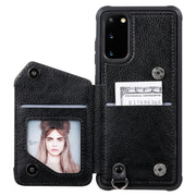 Custodia portafoglio antiurto con doppia fibbia per Galaxy S20