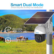 ESCAM QF724 3MP 24h Registrazione Cloud Storage PT 4G PIR Allarme Telecamera IP con pannello solare, US Plug, EU Plug
