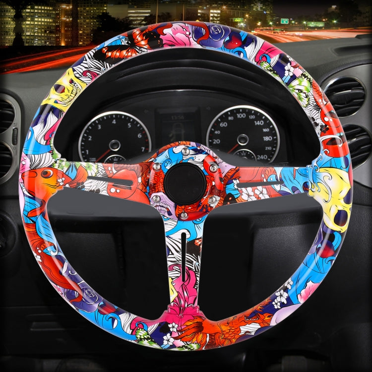 Volante in ABS da 35 cm con graffiti per auto da corsa