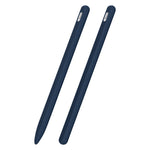 Custodia per stilo in silicone liquido a strisce 3 in 1 con due cappucci per le punte, For Apple Pencil 1, For Apple Pencil 2