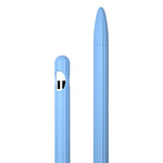 Custodia per stilo in silicone liquido a strisce 3 in 1 con due cappucci per le punte, For Apple Pencil 1, For Apple Pencil 2