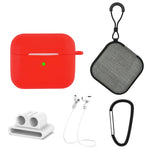 Custodia protettiva per auricolari in silicone 5 in 1 + borsa per auricolari + fibbia per auricolari + gancio + set di corde anti-smarrimento, For AirPods 3