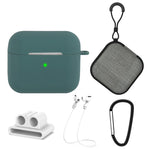 Custodia protettiva per auricolari in silicone 5 in 1 + borsa per auricolari + fibbia per auricolari + gancio + set di corde anti-smarrimento, For AirPods 3