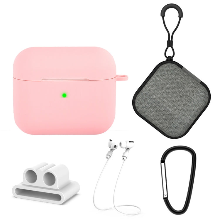 Custodia protettiva per auricolari in silicone 5 in 1 + borsa per auricolari + fibbia per auricolari + gancio + set di corde anti-smarrimento, For AirPods 3