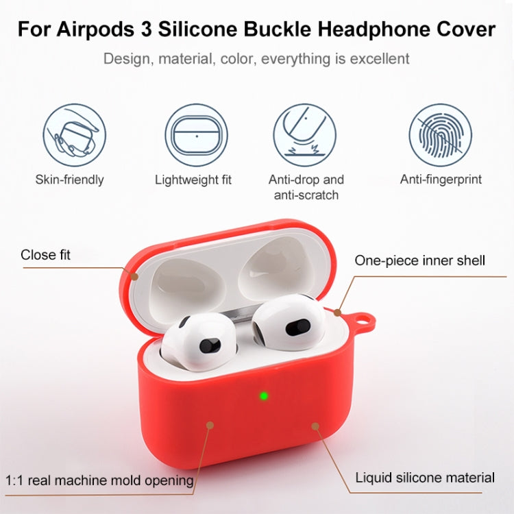 Custodia protettiva per auricolari in silicone 5 in 1 + borsa per auricolari + fibbia per auricolari + gancio + set di corde anti-smarrimento, For AirPods 3