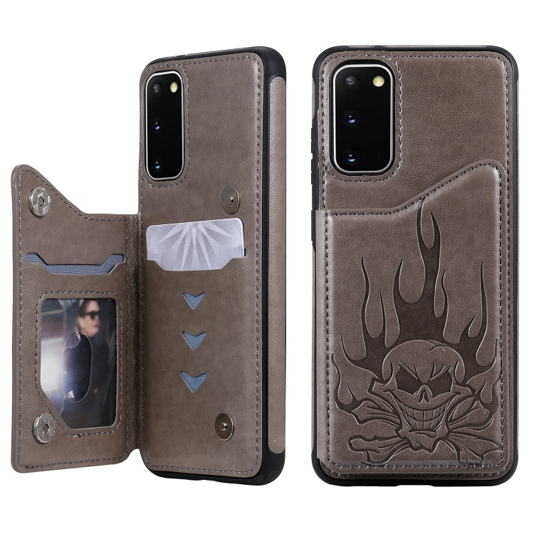 Custodia portafoglio con teschio per Samsung Galaxy S20