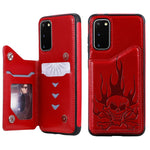 Custodia portafoglio con teschio per Samsung Galaxy S20