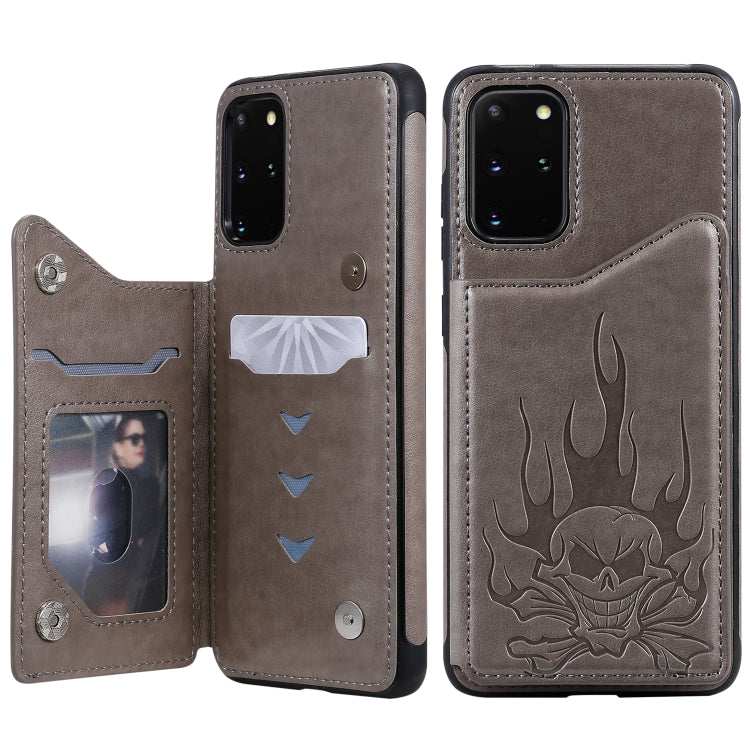 Custodia portafoglio con teschio per Samsung Galaxy S20