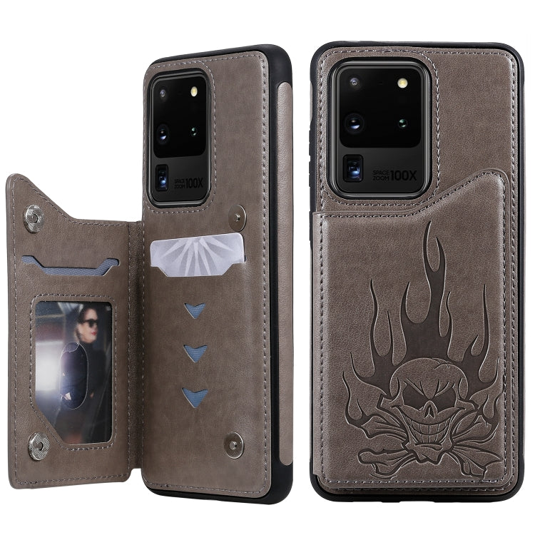 Custodia portafoglio con teschio per Samsung Galaxy S20