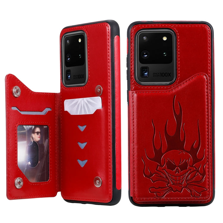 Custodia portafoglio con teschio per Samsung Galaxy S20