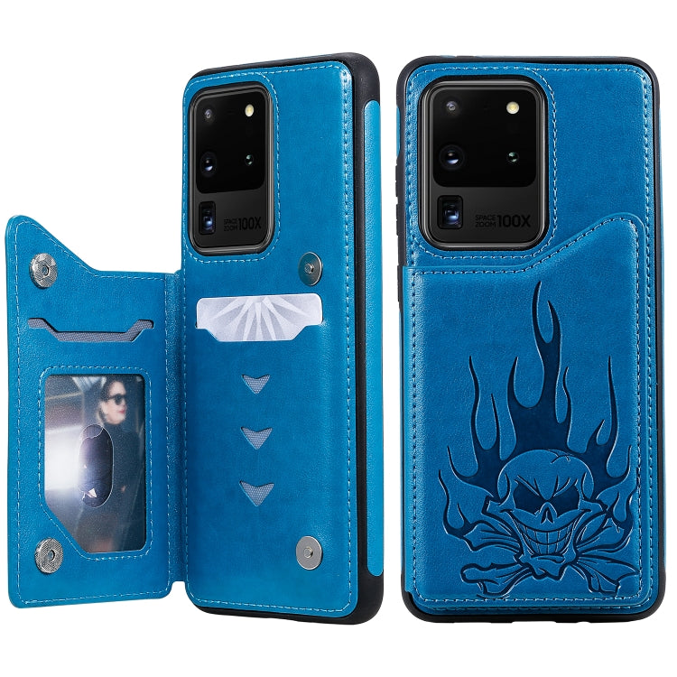 Custodia portafoglio con teschio per Samsung Galaxy S20