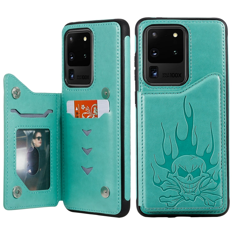 Custodia portafoglio con teschio per Samsung Galaxy S20