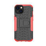 Gomma Texture TPU + Custodia per telefono PC con supporto, For iPhone 14, For iPhone 14 Plus, For iPhone 14 Pro