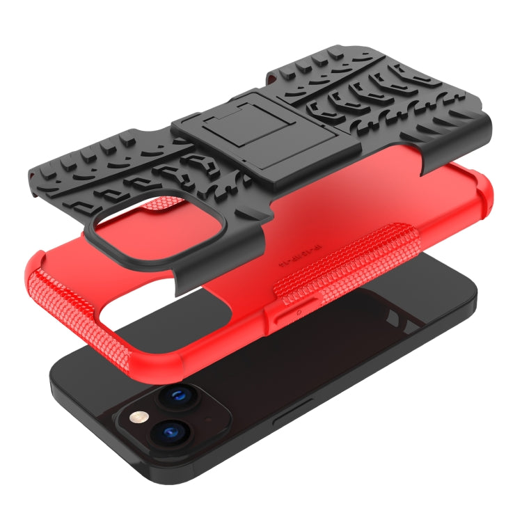 Gomma Texture TPU + Custodia per telefono PC con supporto, For iPhone 14, For iPhone 14 Plus, For iPhone 14 Pro
