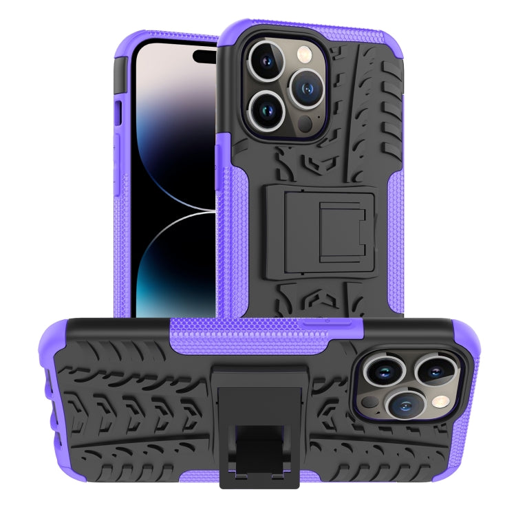 Gomma Texture TPU + Custodia per telefono PC con supporto, For iPhone 14, For iPhone 14 Plus, For iPhone 14 Pro