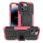 Gomma Texture TPU + Custodia per telefono PC con supporto, For iPhone 14, For iPhone 14 Plus, For iPhone 14 Pro